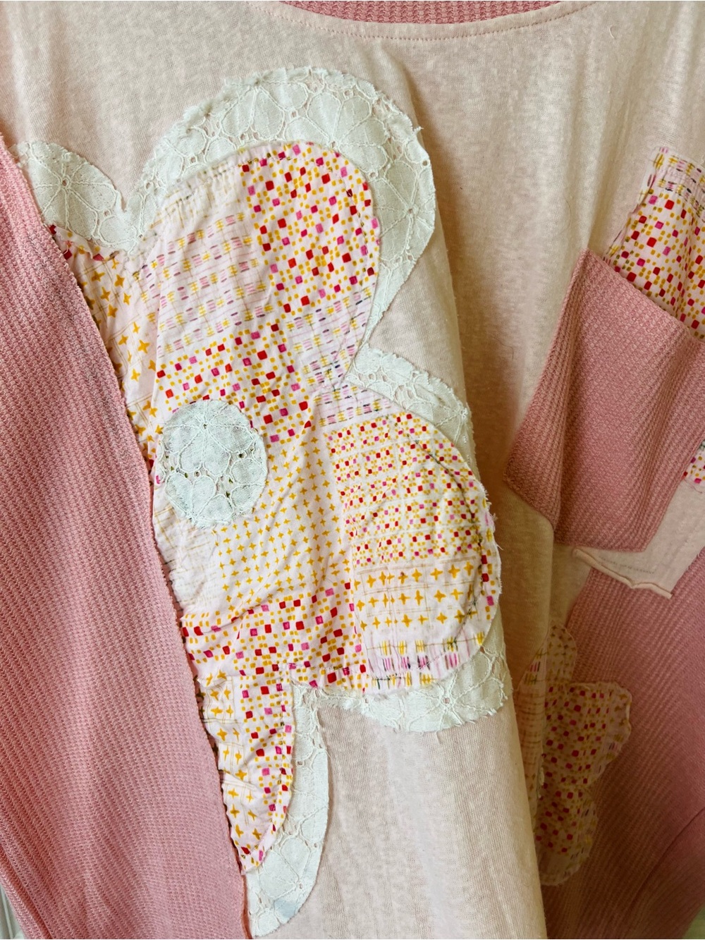 Oli & Hali Top Blouse Patchwork Oversized Cotton Blend - Picture 5 of 8